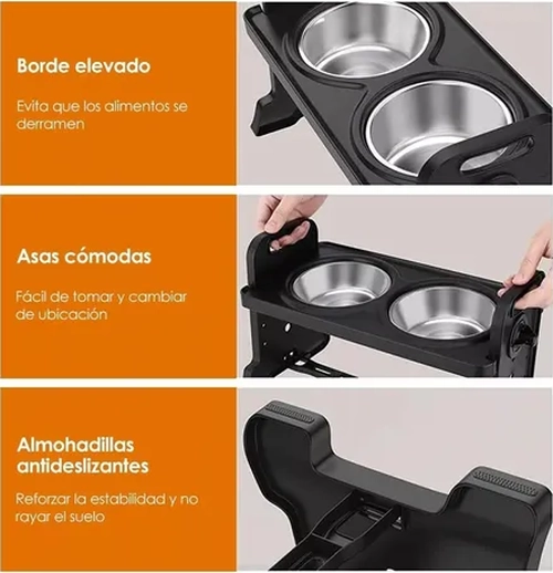 COMEDERO-BEBEDERO ALTURA AJUSTABLE MASCOTAS - 7