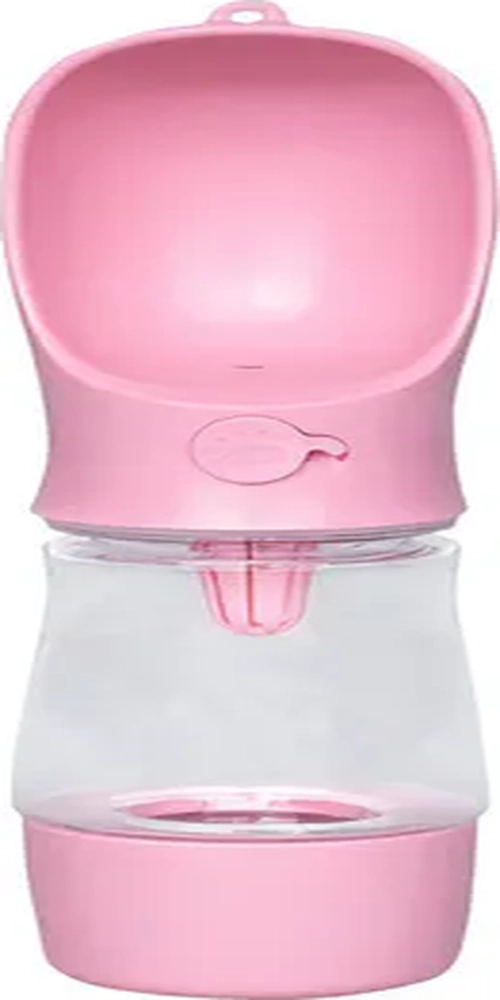 BOTELLA AGUA PORTATIL MASCOTAS 258ML COLOR ROSADO - 1