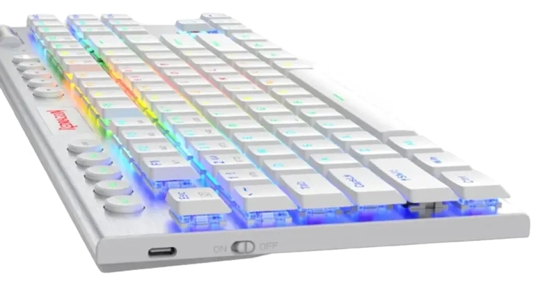 TECLADO REDRAGON HORUS K621W TKL INALAMBRICO BLANCO - 3