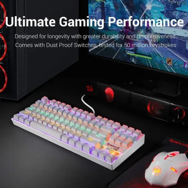 TECLADO REDRAGON KUMARA K552 RAINBOW SWITCH RED BLANCO - 3