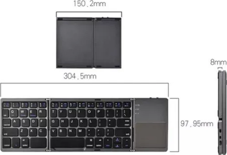 MINI TECLADO PLEGABLE BLUETOOTH CON TRACKPAD - 4