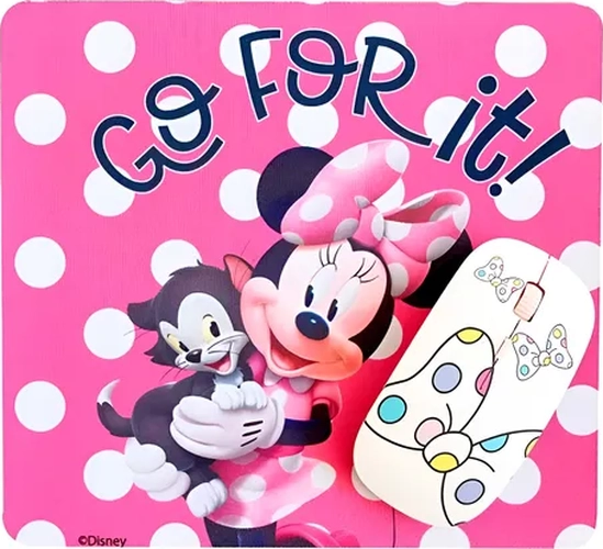 KIT MOUSE INALAMBRICO + PAD DISNEY MINNIE PINK - 1