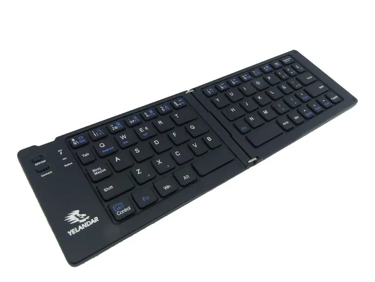 MINI TECLADO PLEGABLE BLUETOOTH CON SOPORTE NEGRO - 2