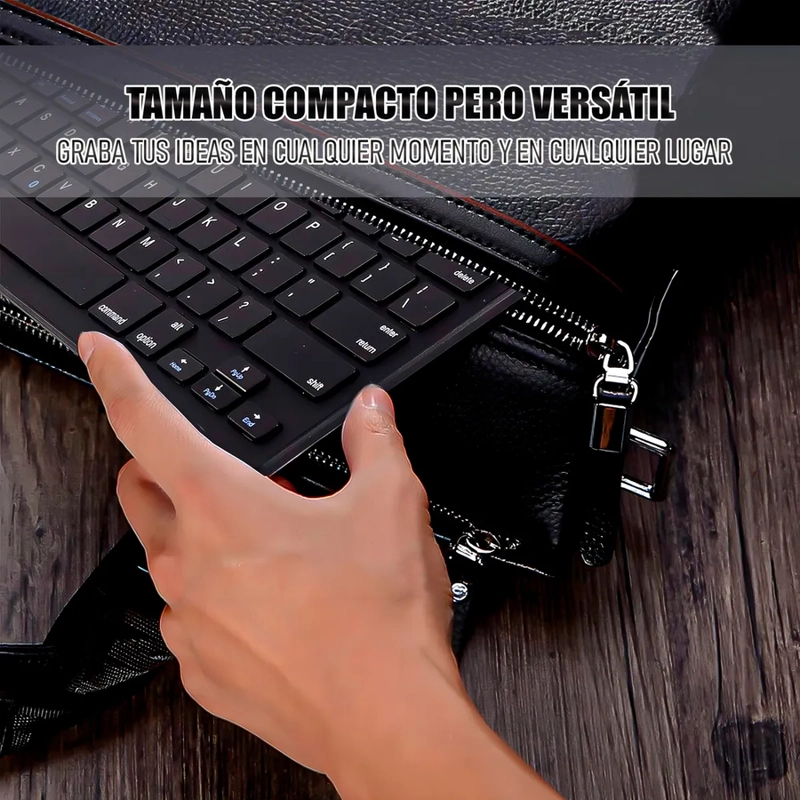 TECLADO ARCASHOPPING BLUETOOTH RECARGABLE PORTATIL NEGRO - 7