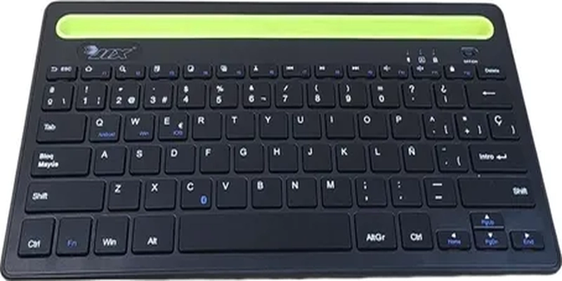 TECLADO RECARGABLE BLUETOOTH SOPORTE TABLET CELULAR - 5