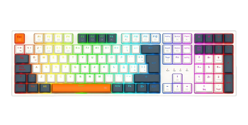 TECLADO GAMER REDRAGON TRUNDLE K668WBO RGB BLANCO - 1