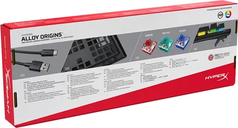 TECLADO GAMER HYPERX ALLOY ORIGINS RGB SW RED NEGRO - 3