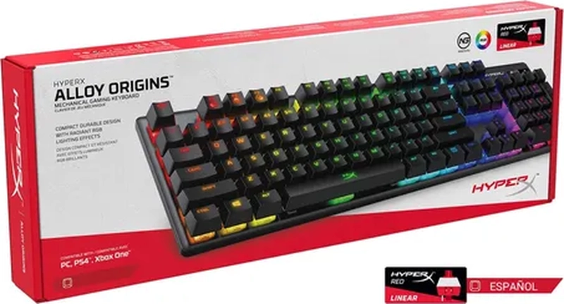 TECLADO GAMER HYPERX ALLOY ORIGINS RGB SW RED NEGRO - 6