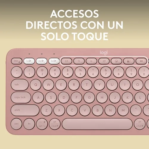 TECLADO LOGITECH PEBBLE K380S BLUETOOTH ROSADO ESPAÑOL - 4