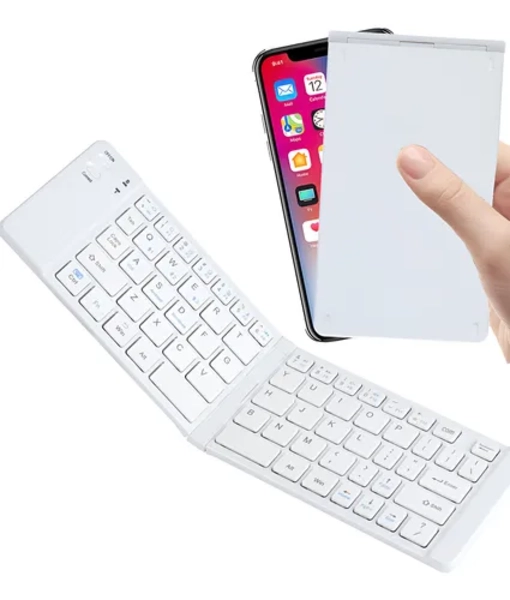 MINI TECLADO PLEGABLE PORTATIL BLUETOOTH BLANCO - 2
