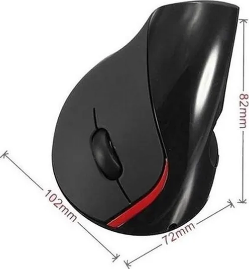 MOUSE VERTICAL INALAMBRICO ERGONOMICO RECARGABLE NEGRO - 3
