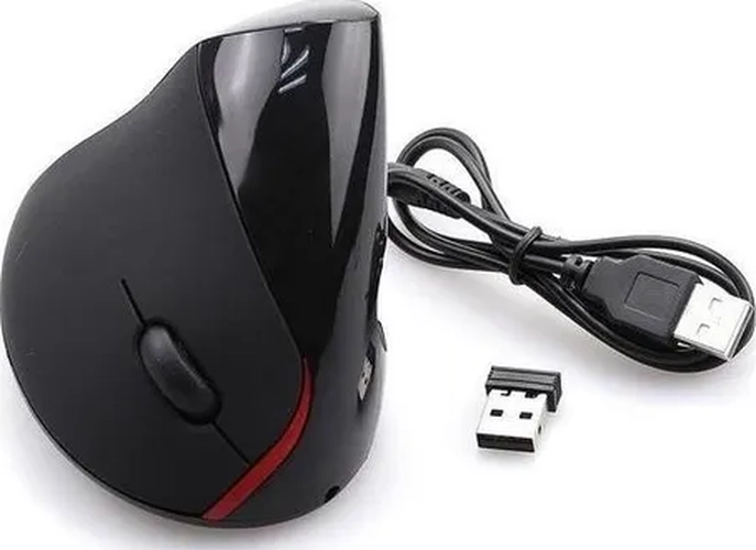 MOUSE VERTICAL INALAMBRICO ERGONOMICO RECARGABLE NEGRO - 5