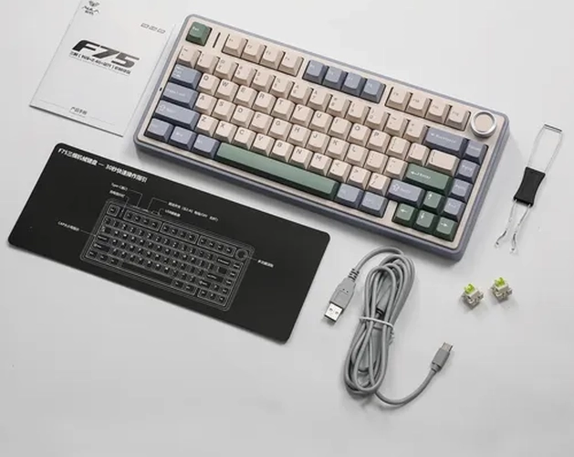TECLADO AULA F75 MECANICO INALAMBRICO BLANCO INGLE S - 3