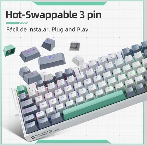 TECLADO MECANICO GAMER K500 HOT SWAP RGB - 3
