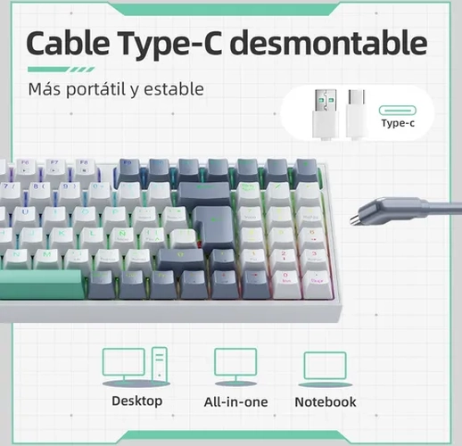 TECLADO MECANICO GAMER K500 HOT SWAP RGB - 4