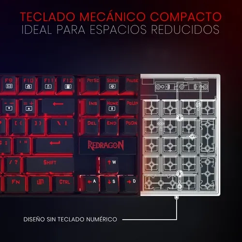 TECLADO REDRAGON KUMARA K552 RGB NEGRO ESPAÑOL - 5