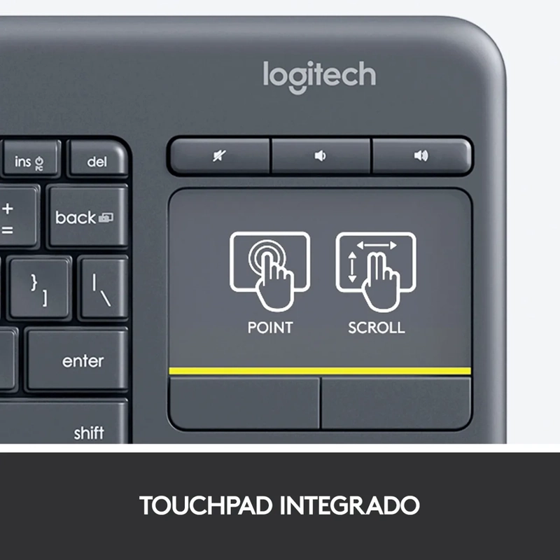 TECLADO LOGITECH K400 TOUCH INALAMBRICO NEGRO - 4