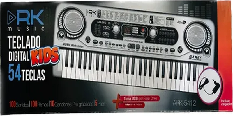 TECLADO RK MUSIC INFANTIL 54 NOTAS GRIS - 2