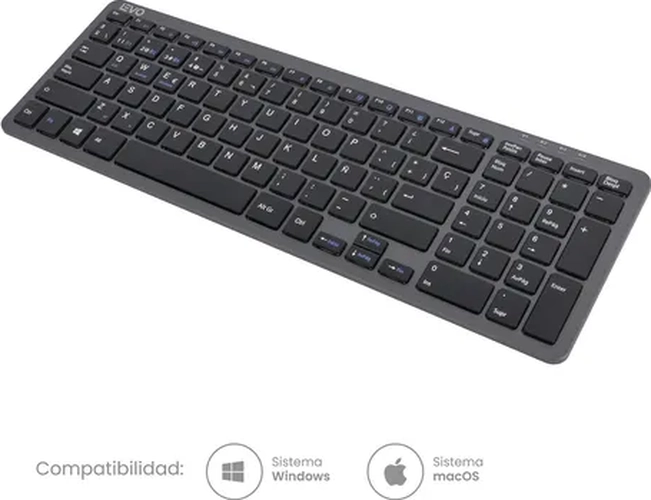 TECLADO CYGNA SLIM INALAMBRICO GRAFITO - 1