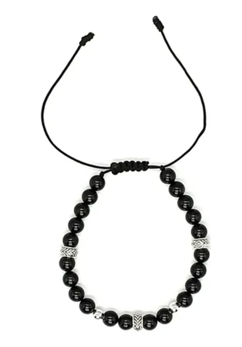 PULSERA TURMALINA NEGRA PLATA ENERGIA POSITIVA + CAJA - 3