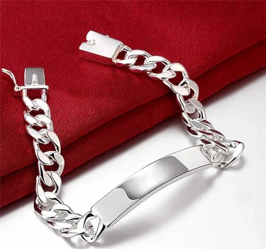 PULSERA ESCLAVA GRUMETE 10MM PLATA 925 UNISEX - 1