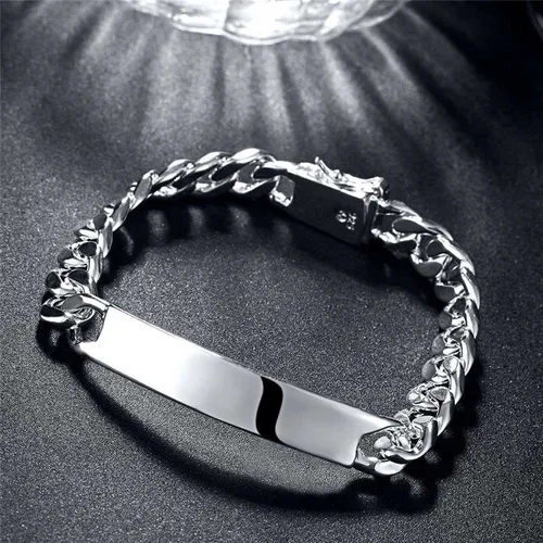 PULSERA ESCLAVA GRUMETE 10MM PLATA 925 UNISEX - 5