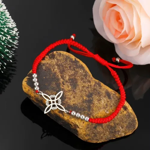 PULSERA NUDO BRUJA CELTA CUERDA ROJA - 3