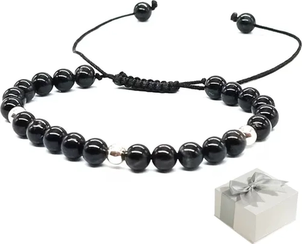 PULSERA PLATA TURMALINA NEGRA CON CAJA - 5