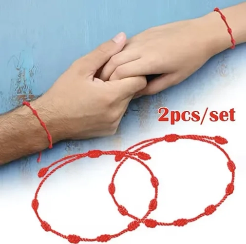PACK 2 PULSERAS HILO ROJO 7 NUDOS PROTECCION - 4
