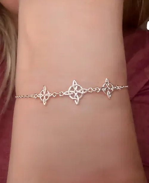 PULSERA NUDO BRUJAS PLATA FINA PROTECCION - 2