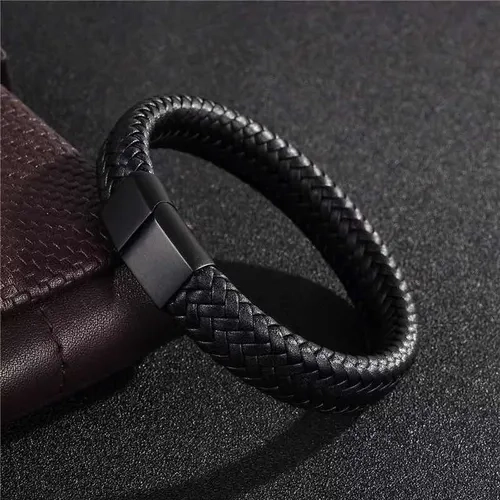 PULSERA MINIMALISTA CUERO BRAZALETE ELEGANTE - 3