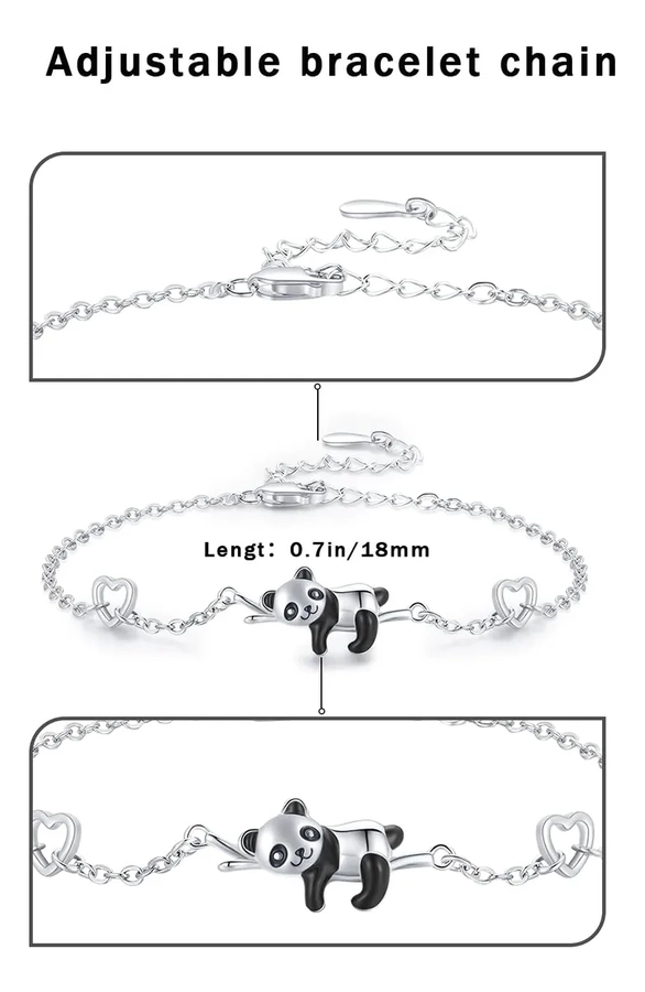 PULSERA PLATA 925 PANDA ANIMALES MUJER - 5