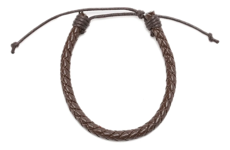 PULSERA CUERO TRENZADO AJUSTABLE HOMBRE - 1
