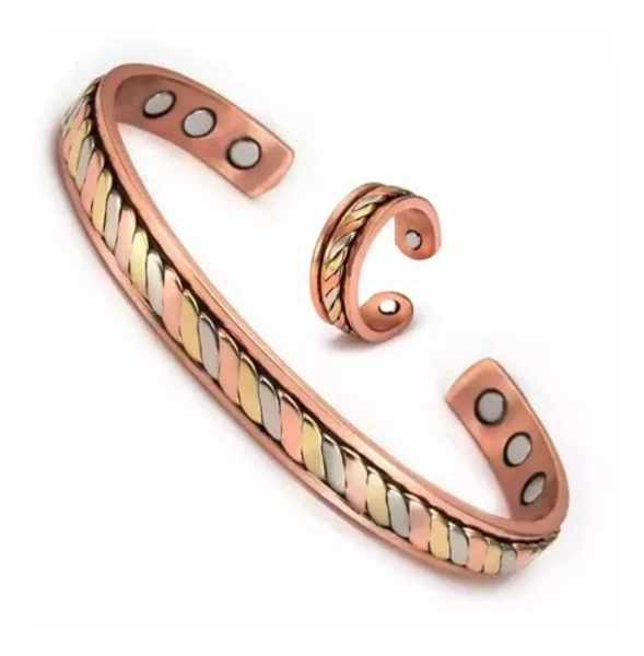 PULSERA COBRE BRAZALETE MAGNE TICA IMANES - 1