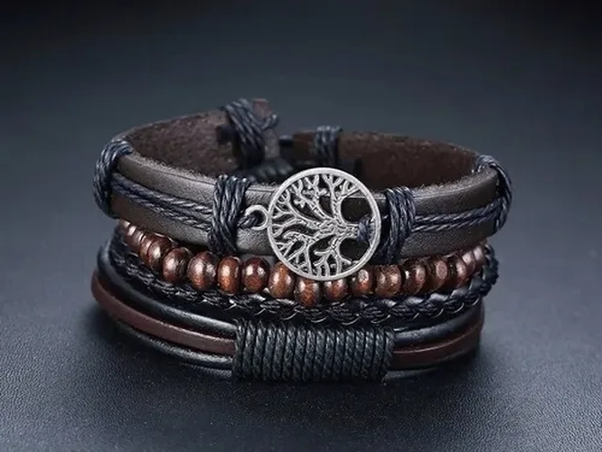 PULSERA CUERO ARBOL DE LA VIDA HOMBRE/MUJER - 1