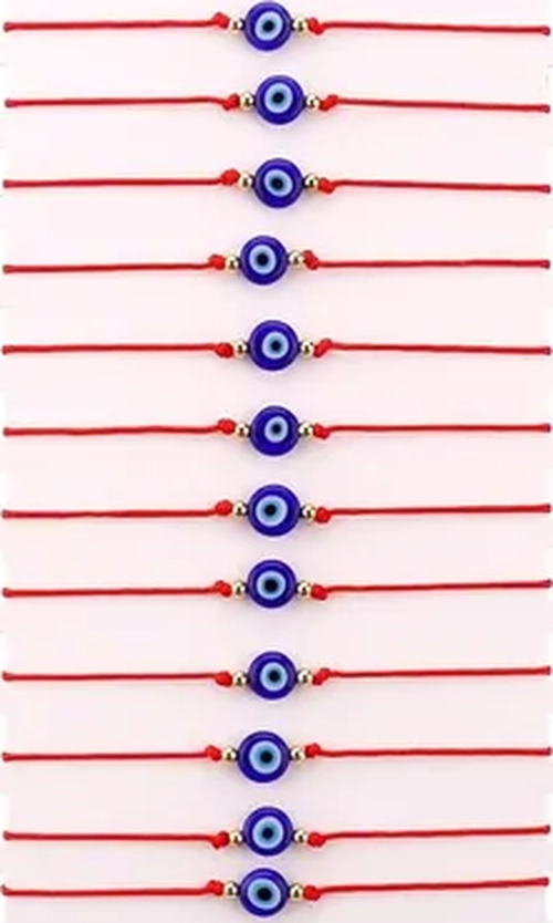 PACK 12 PULSERAS OJO TURCO HILO ROJO PROTECCION - 2