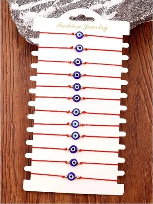 PACK 12 PULSERAS OJO TURCO HILO ROJO PROTECCION - 3