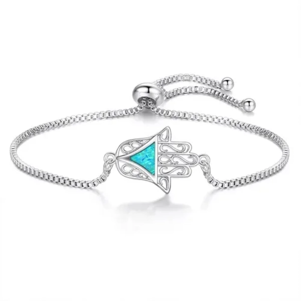 PULSERA MANO FATIMA OPAL PLATA 925 / TODOJOYAS - 1