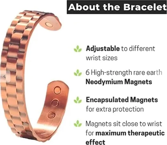 PULSERA COBRE MAGNE TICO TERAPIA ARTRITIS - 4