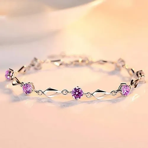 PULSERA AMATISTA LILA PLATA S925 - 3