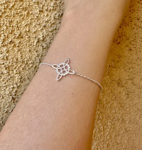 PULSERA NUDO BRUJAS AMULETO PLATA FINA ITALIA - 2