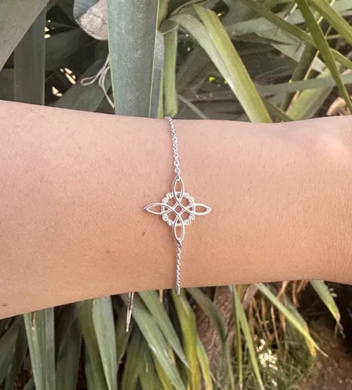 PULSERA NUDO BRUJAS AMULETO PLATA FINA ITALIA - 3