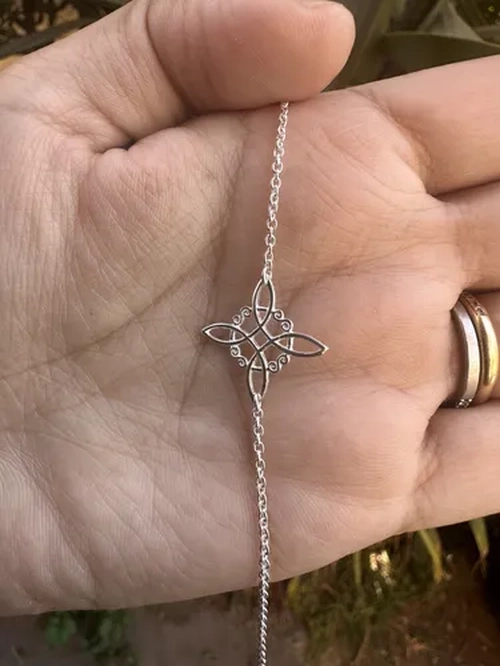 PULSERA NUDO BRUJAS AMULETO PLATA FINA ITALIA - 4