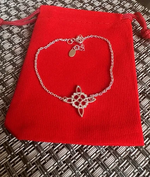 PULSERA NUDO BRUJAS AMULETO PLATA FINA ITALIA - 5
