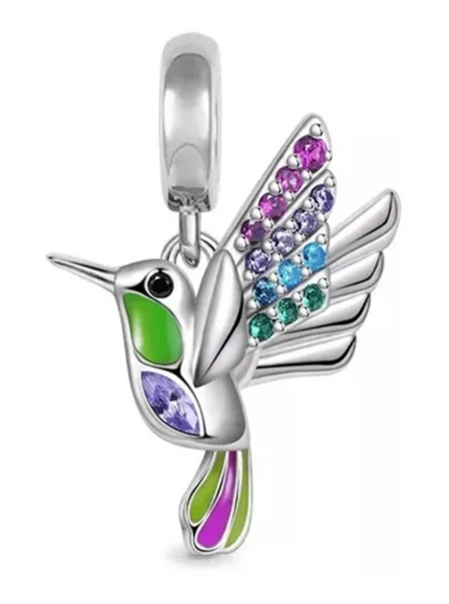 CHARM DIJE PLATA 925 COLIBRI MULTICOLOR / TODOJOYAS - 1