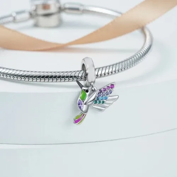CHARM DIJE PLATA 925 COLIBRI MULTICOLOR / TODOJOYAS - 3