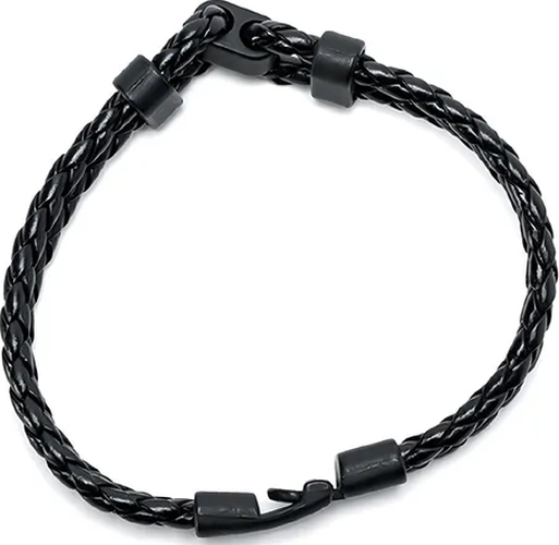 PULSERA CUERO NEGRO HOMBRE JUVENIL 18.7CM - 3