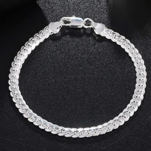 PULSERA PLATA 925 CADENA PLANA ELEGANTE - 4