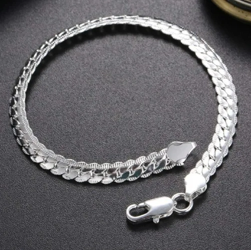 PULSERA PLATA 925 CADENA PLANA ELEGANTE - 5