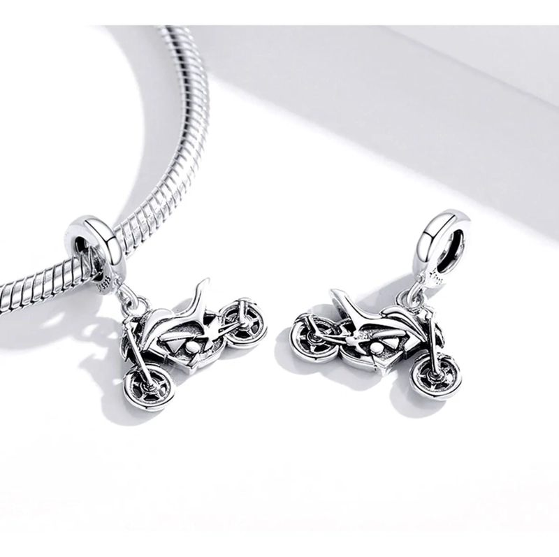 CHARM DIJE PLATA 925 COLGANTE MOTO / TODOJOYAS - 4
